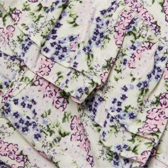 BYTIMO (Norway) Floral V-Neck Wrap Midi Dress Sz L - Picture 9 of 13